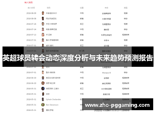 英超球员转会动态深度分析与未来趋势预测报告 英超球员转会动态深度分析与未来趋势预测报告